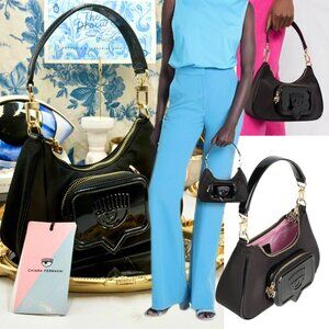 🆕 CHIARA FERRAGNI 🧿 NWT Vicky Eyelike Tote Bag - Borsa a Mano - Black